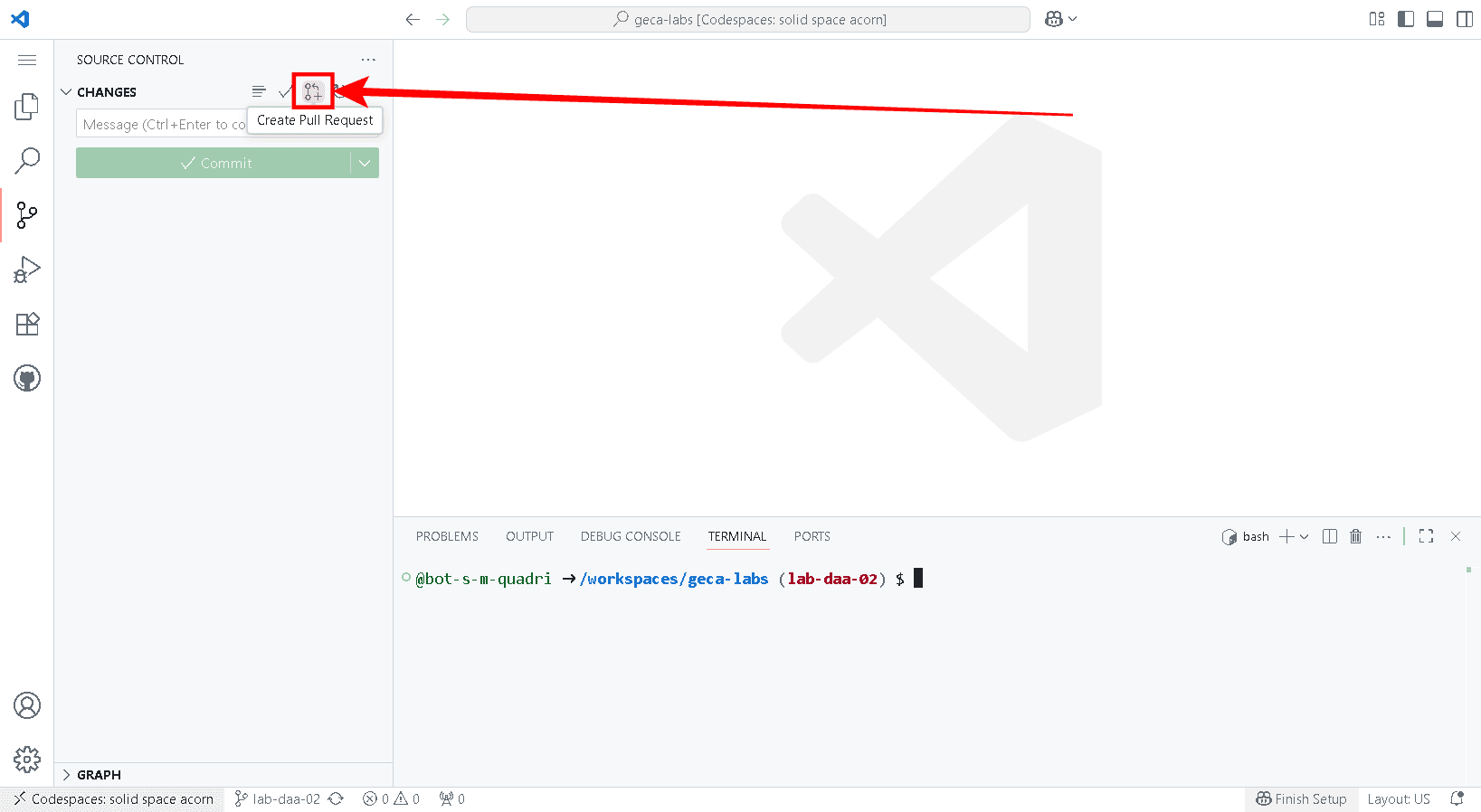 Screenshot of Create Pull Request