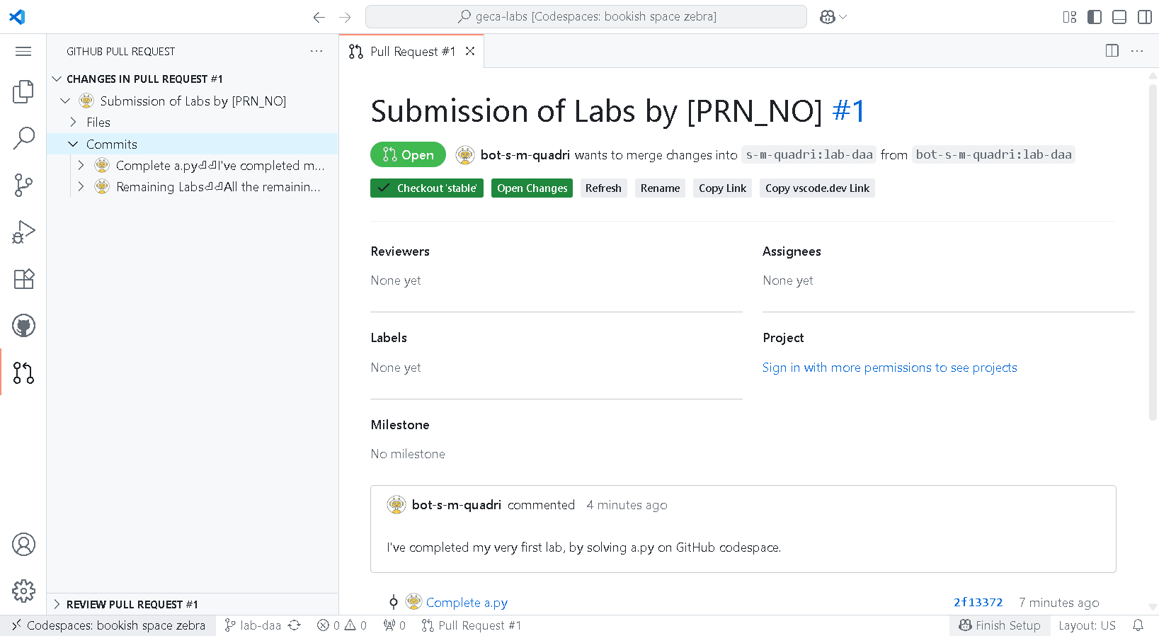 Preview of Pull Request